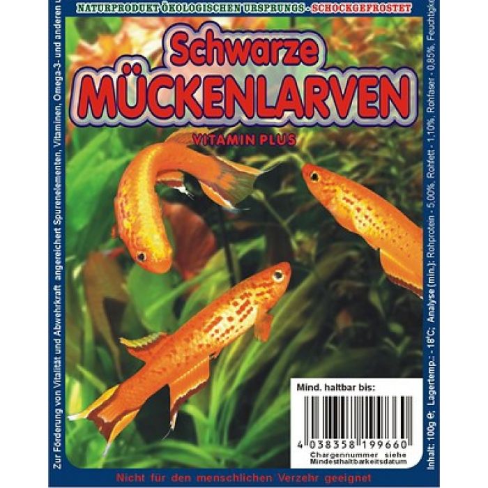 Schwarzer Chironomus gefroren im Blister 100gr.