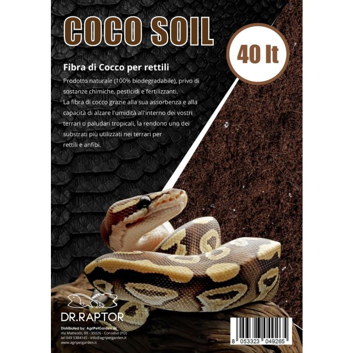 Dr.raptor Coco Soil 40 Liter 3,5Kg - Kokosfaser für Reptilien und Terrarien
