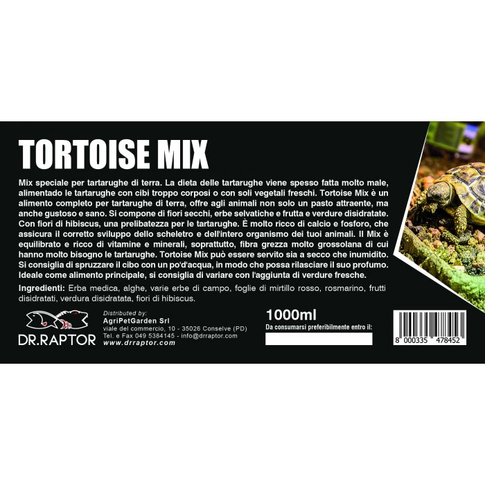 Dr.Raptor Tortoise Mix 1000ml - Komplettfutter für Landschildkröten