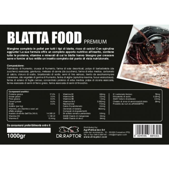 Dr.Raptor Premium Blatta Futter - Blatta Futter 1000gr
