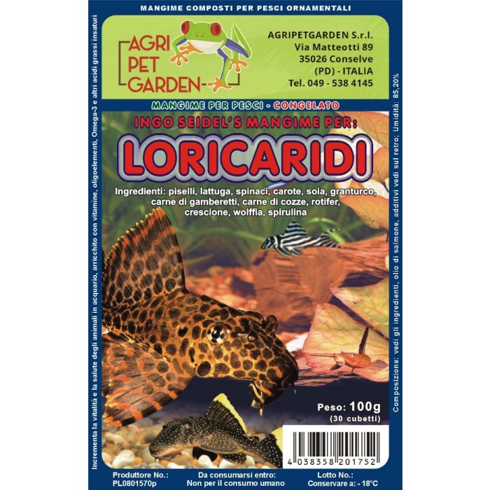 Loricaria Futter gefroren im Blister 100gr. - Menü für Harnischwelse