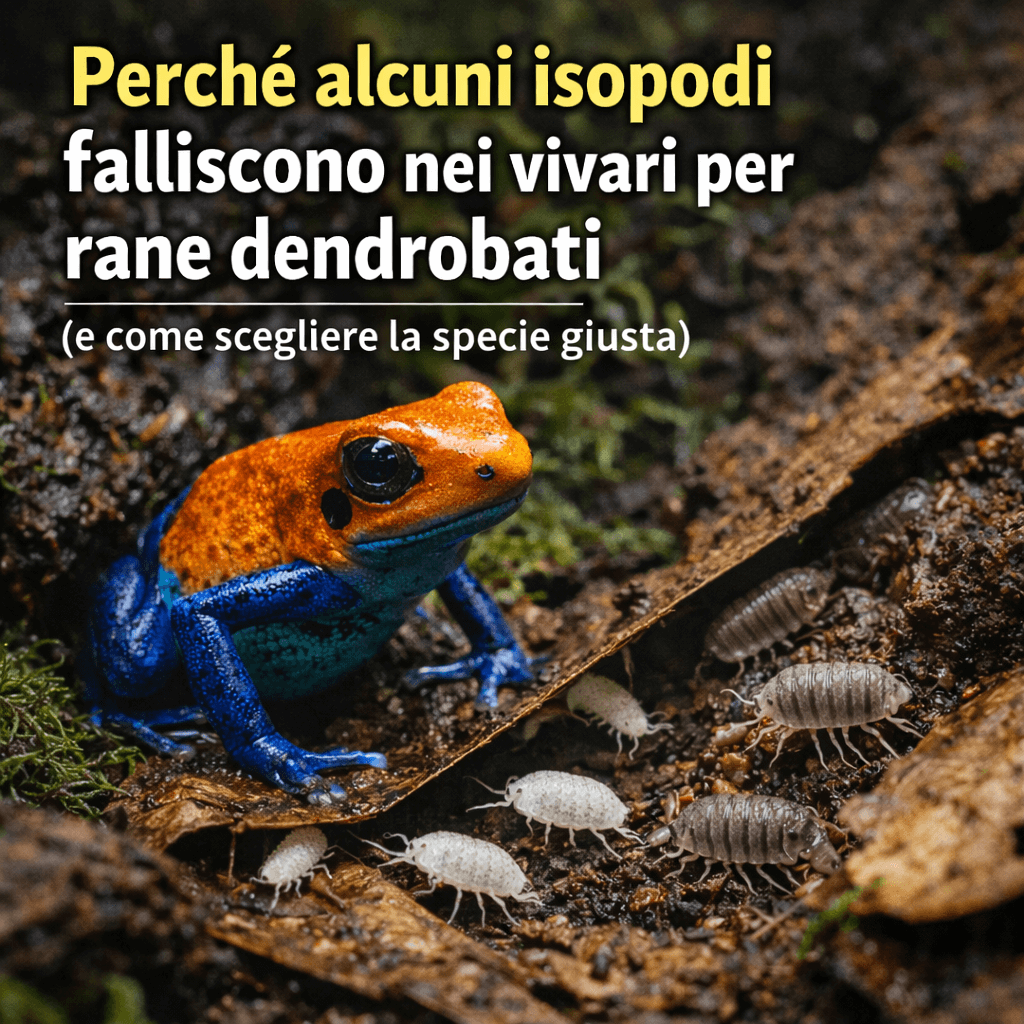 Isopodi per rane freccia: errori comuni e specie adatte